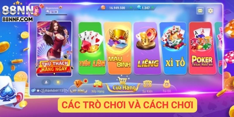 Các trò chơi nổi bật và cách chơi